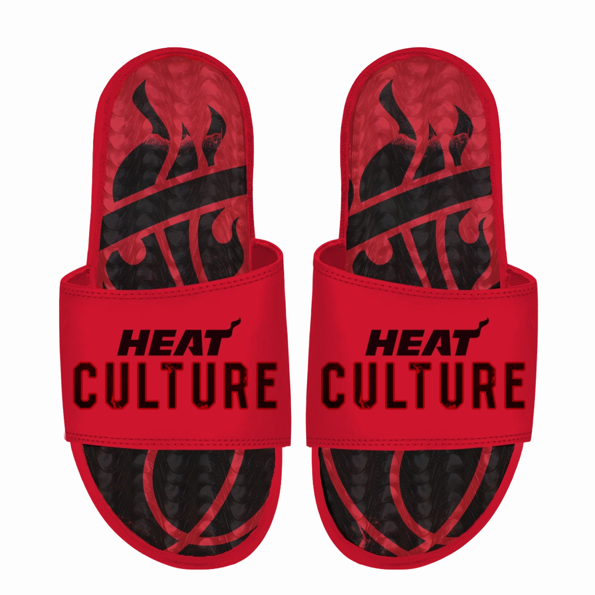 Islide HEAT Culture: Blood Red Wordmark Gel Sandals
