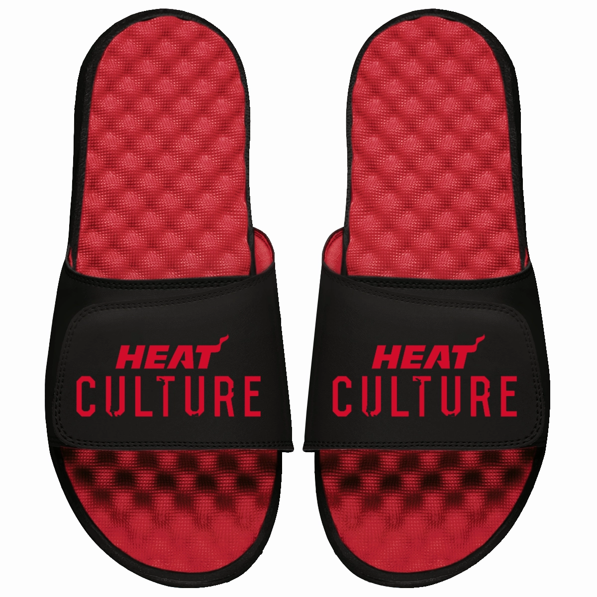 Islide HEAT Culture: Blood Red Wordmark Sandals