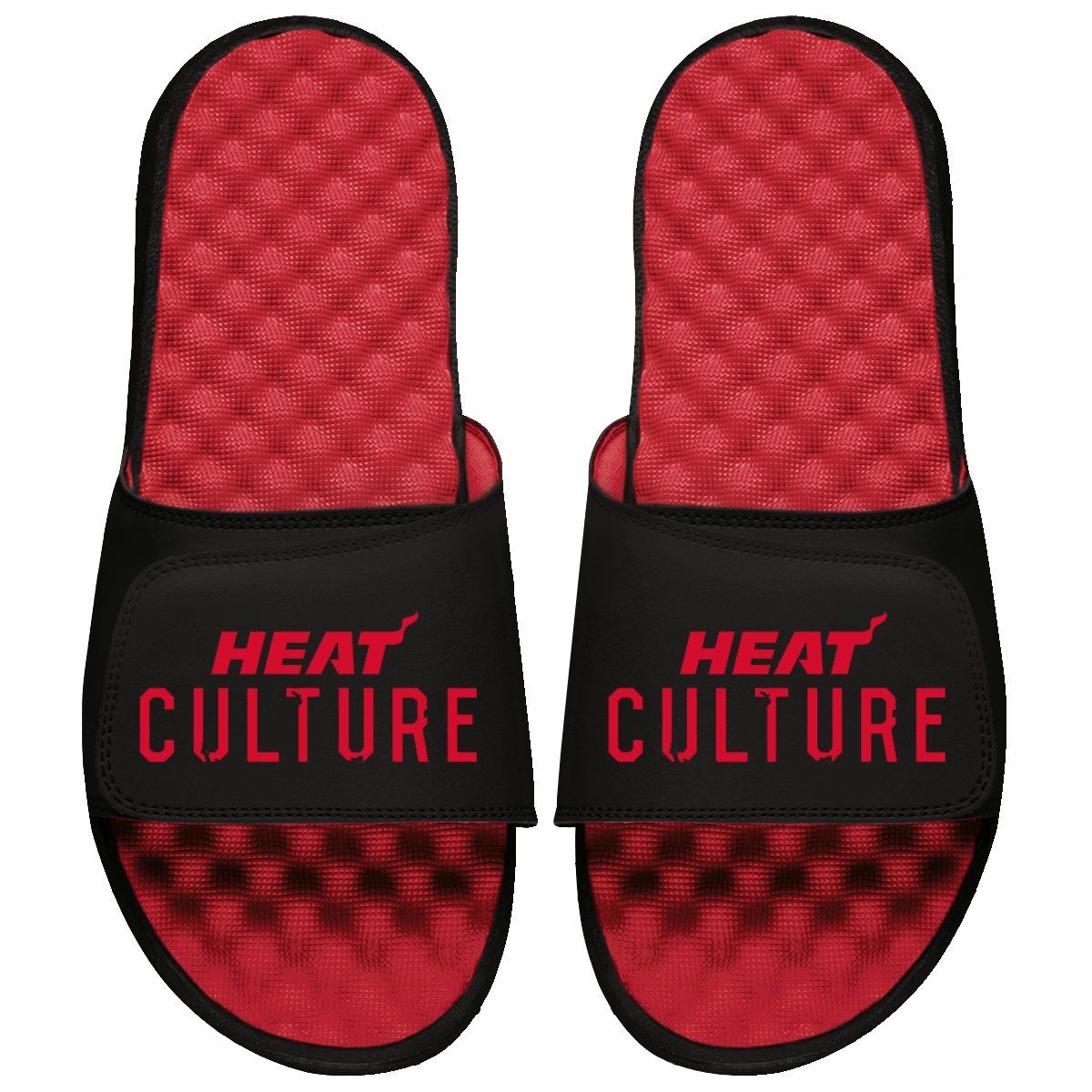 Islide HEAT Culture: Blood Red Wordmark Sandals