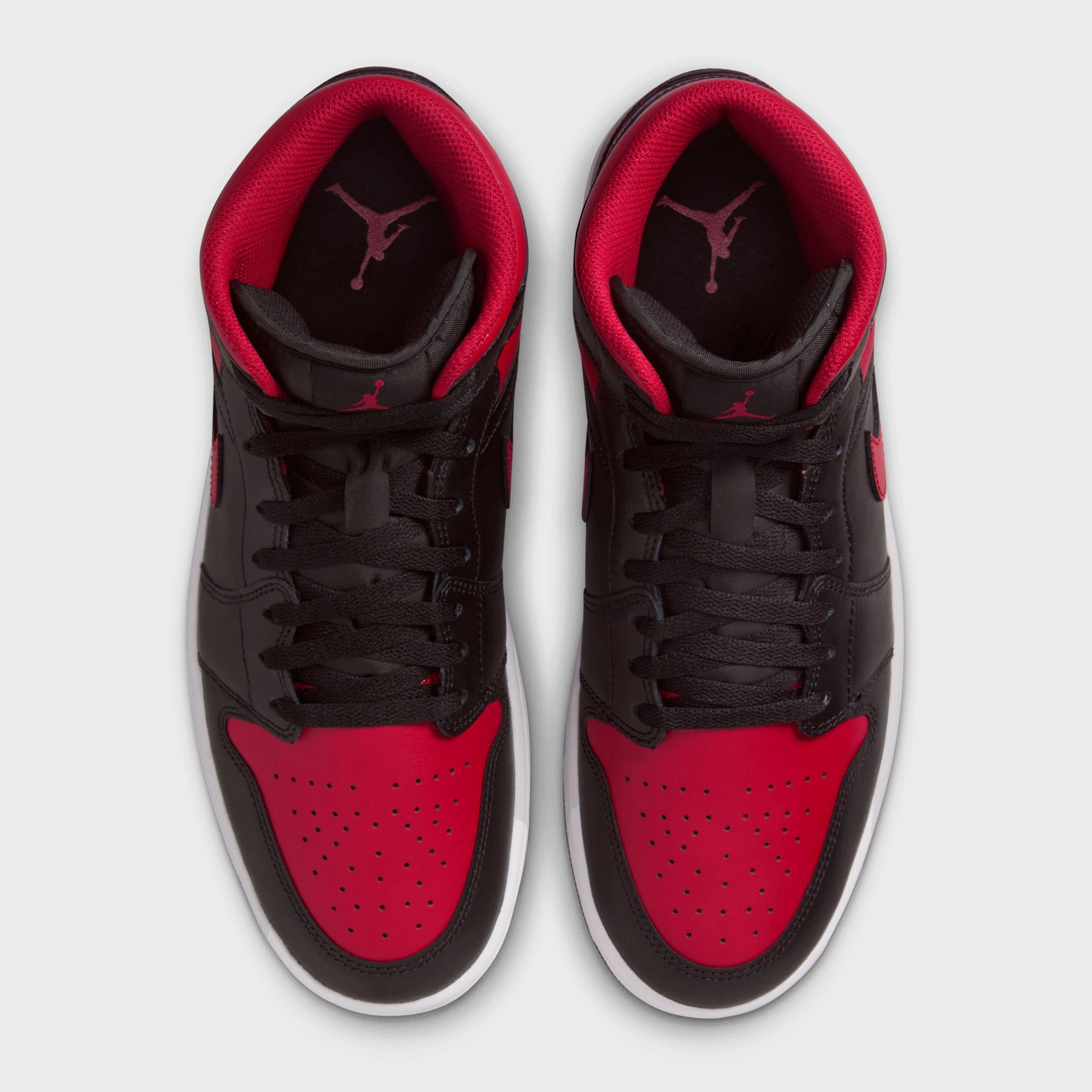 Jordan 1 Mid Black / Varsity Red - Summit White