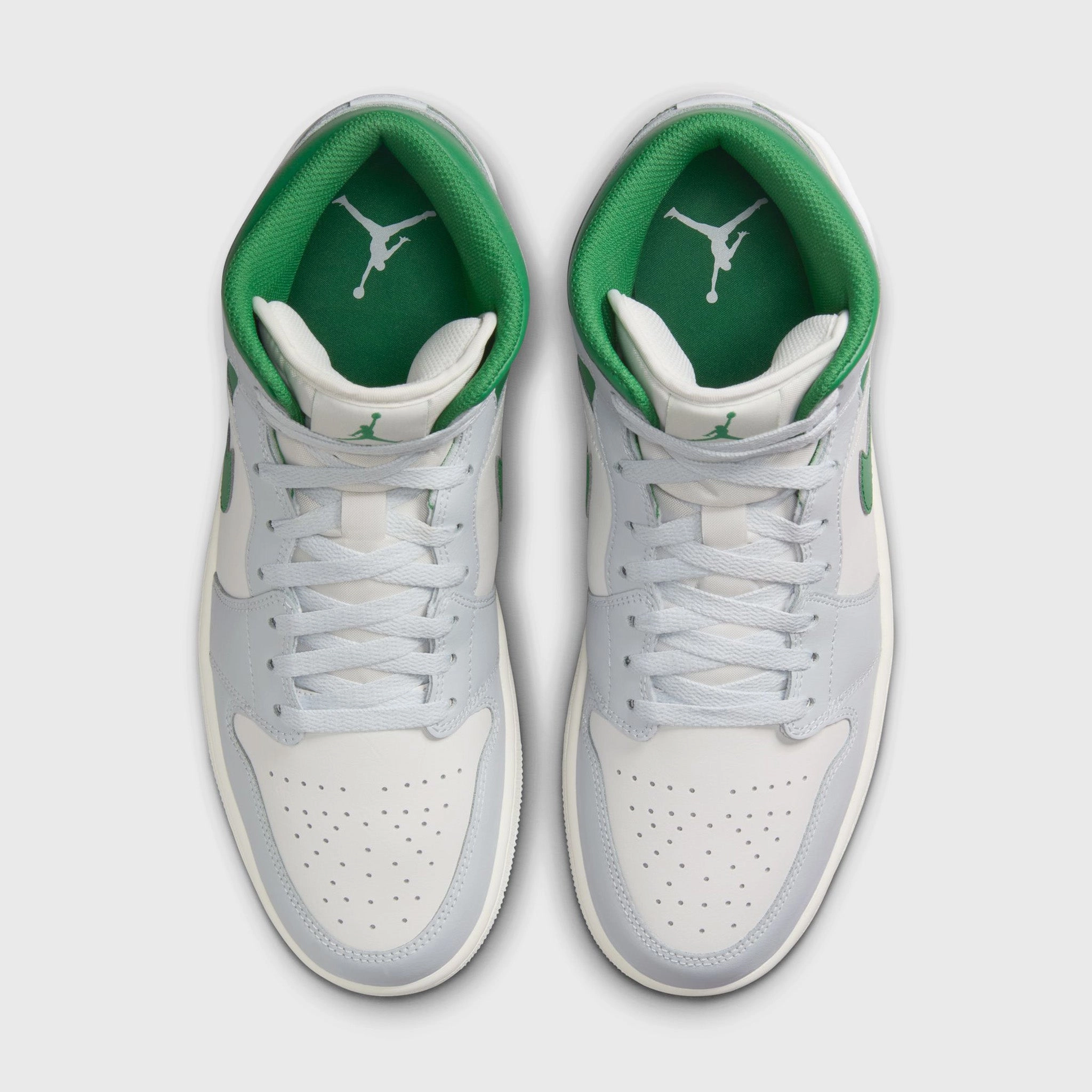 Jordan 1 Mid Summit White / Pine Green - Pure Platinum