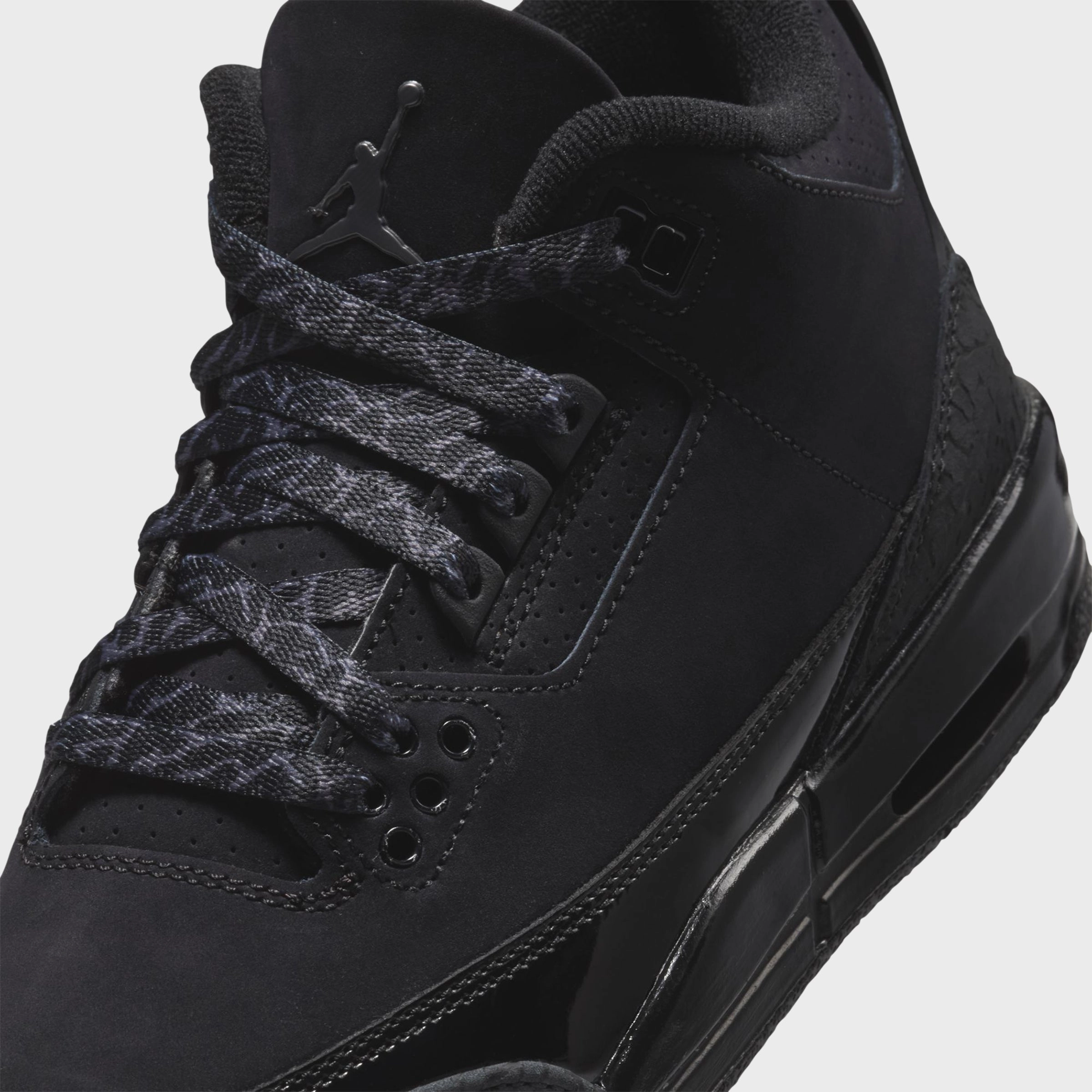 Jordan 3 Retro GS Black / Dark Charcoal - White