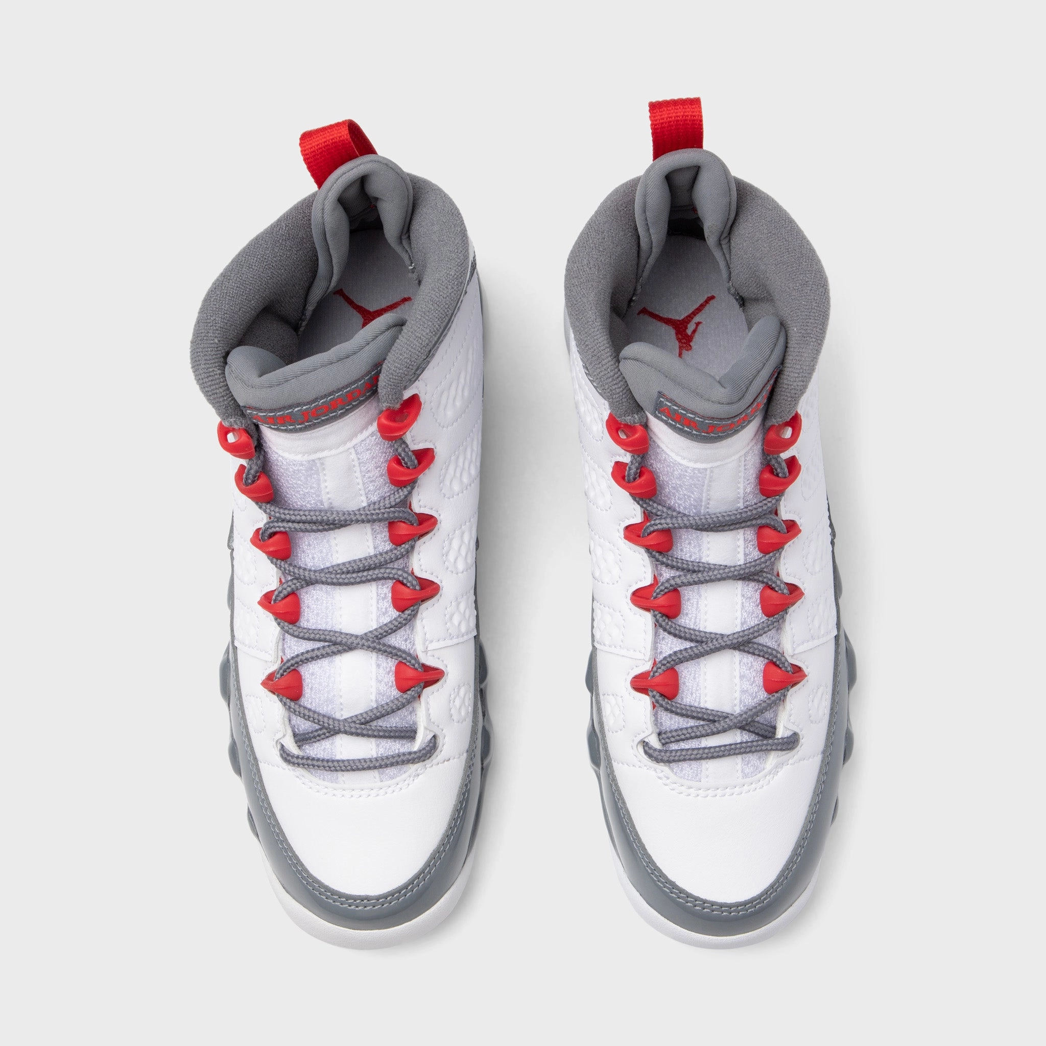 Jordan 9 Retro GS White / Fire Red - Cool Grey