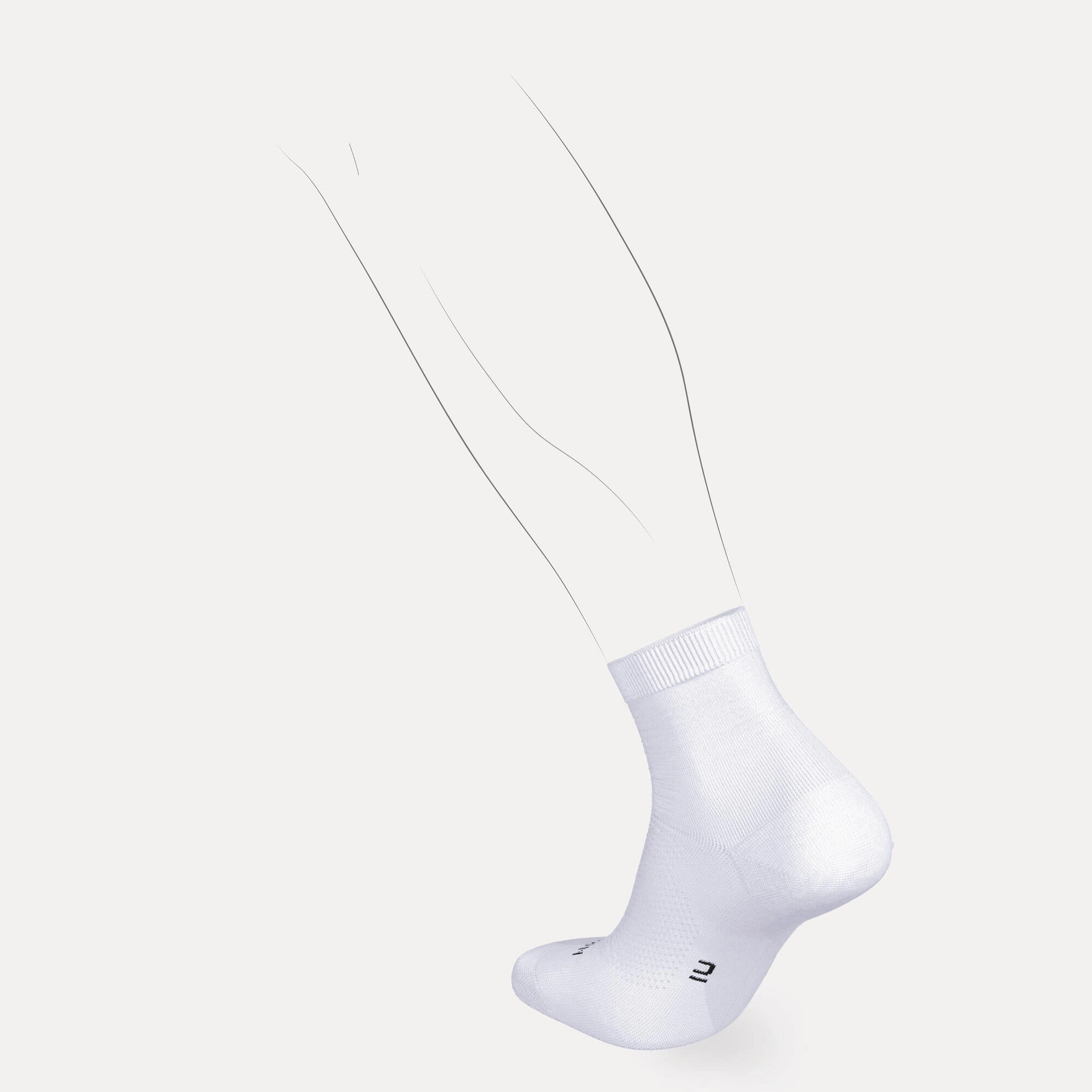 Kiprun Run 500 Thin Breathable Mid Socks 2-Pack