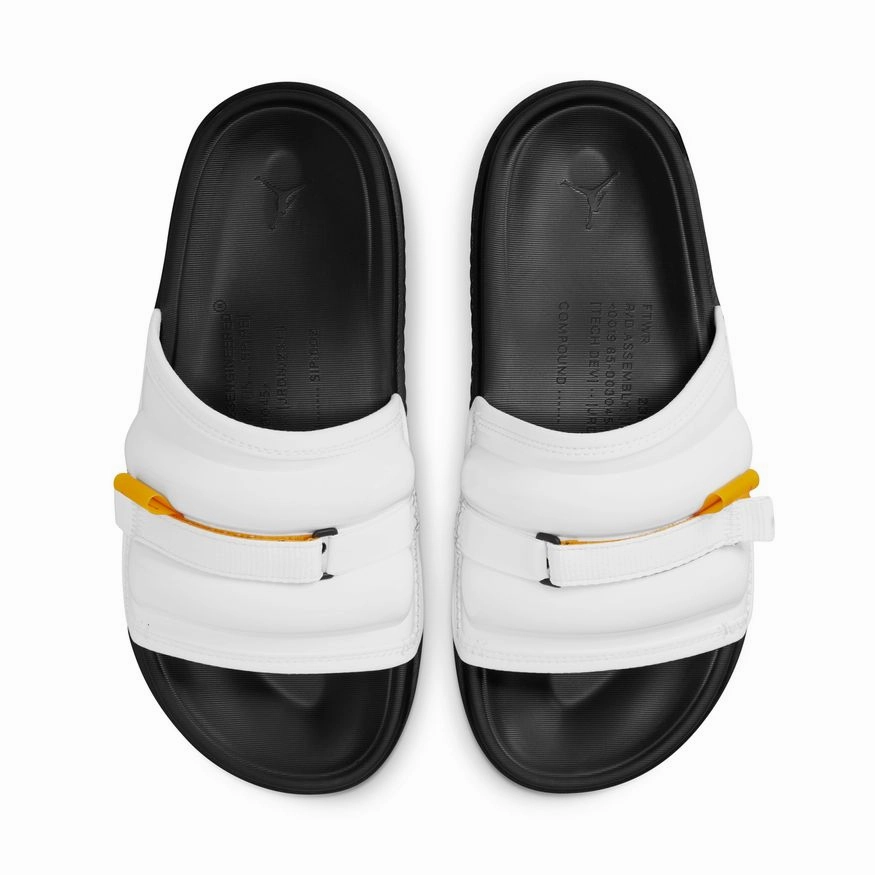 Men's Jordan Super Play Slide - WHITE/TAXI-BLACK-FIRE RED