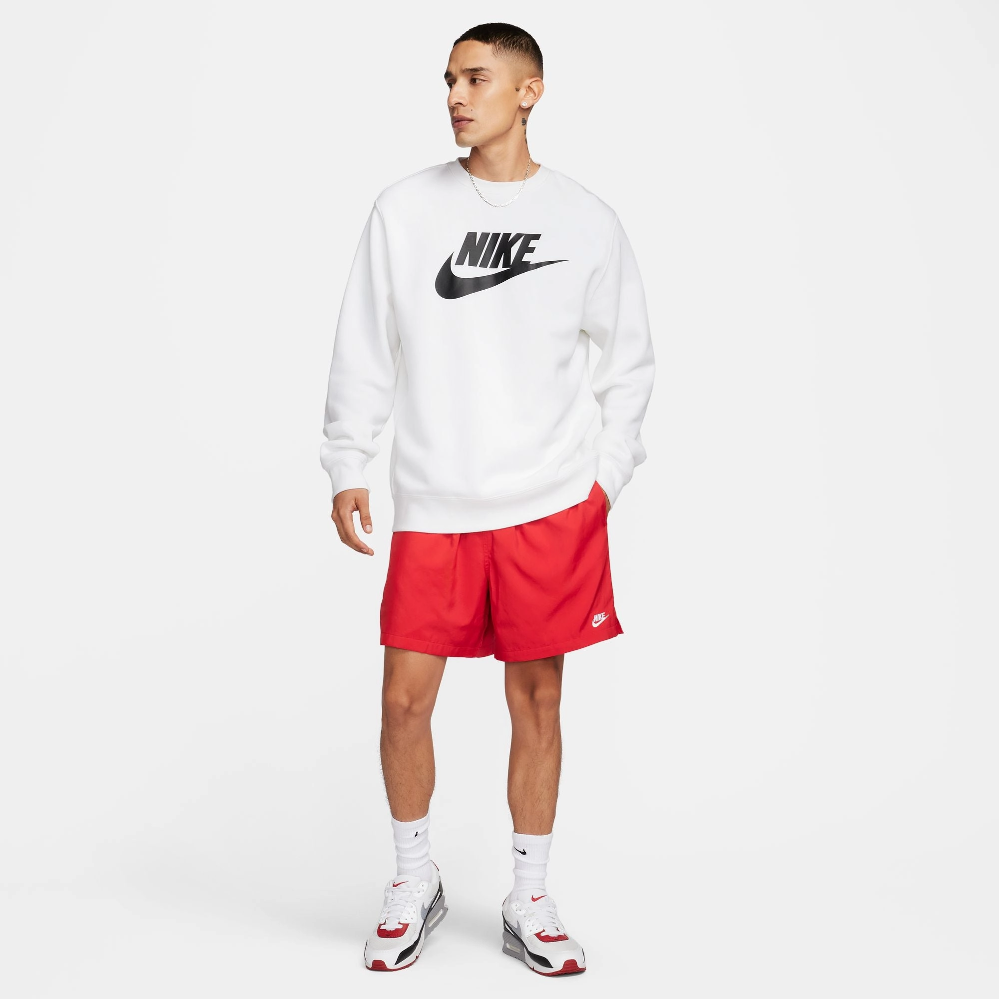 Men's Nike Woven Flow Shorts - UNIVERSITY RED/WHITE