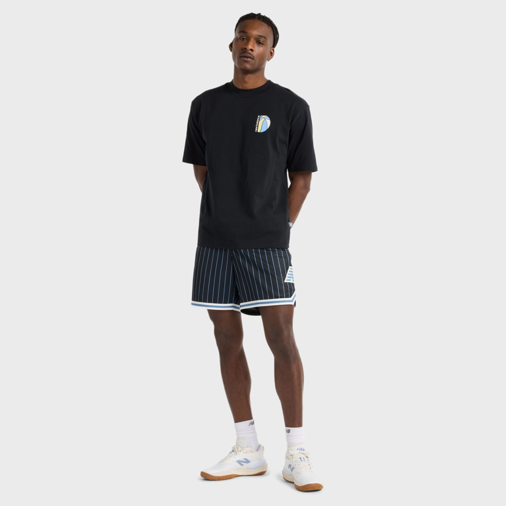 New Balance Hoops Mosaic Court Graphic T-Shirt / Black