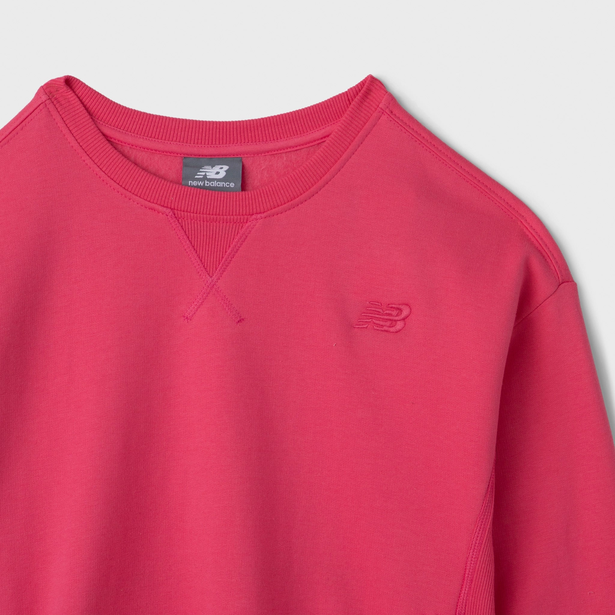 New Balance Junior Girls' Boxy Ribbed Crewneck / Dragon Berry
