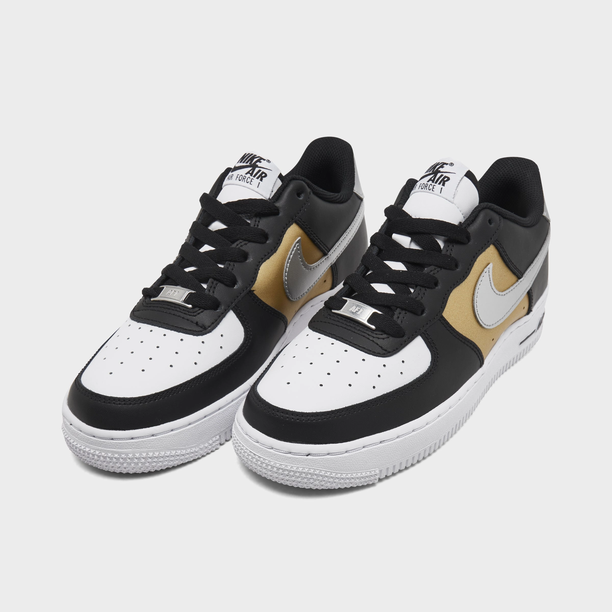 Nike Air Force 1 GS Black / Metallic Silver - White