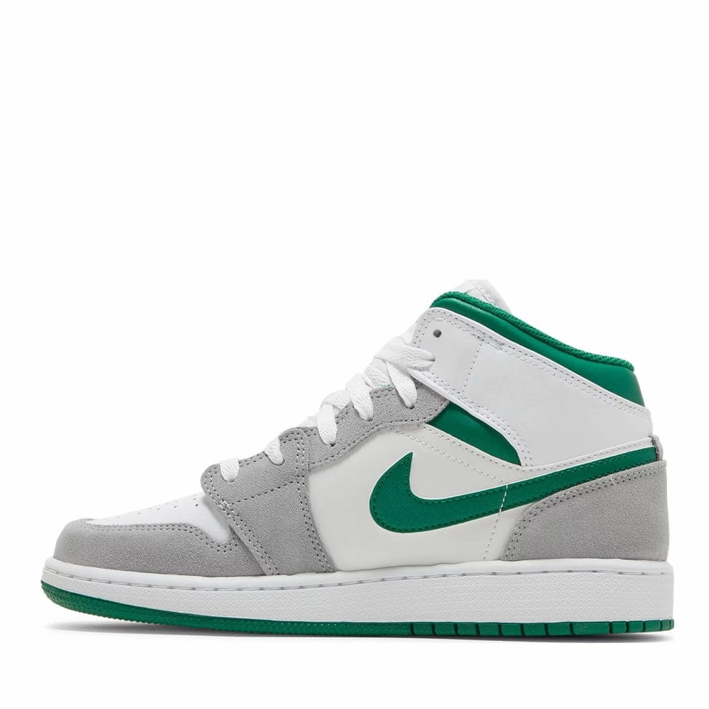 NIKE AIR JORDAN1 MID SE PINE GREEN GREY GS (NEW) NEW