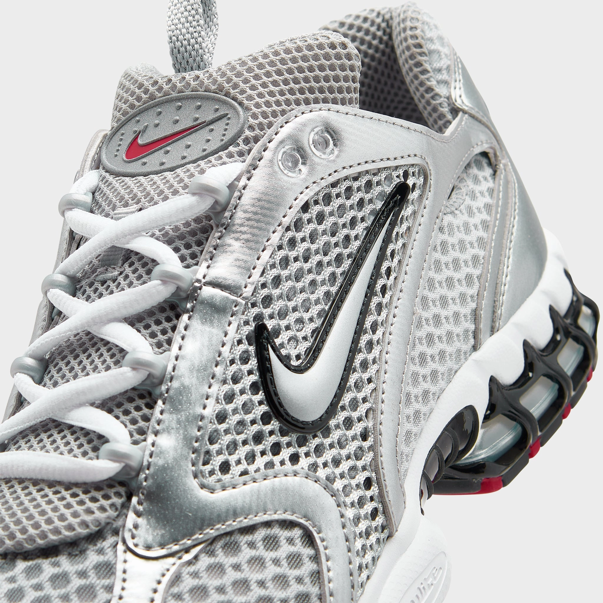 Nike Air Zoom Spiridon Cage 2 TRK3 Light Smoke Grey / Metallic Silver - Cardinal Red