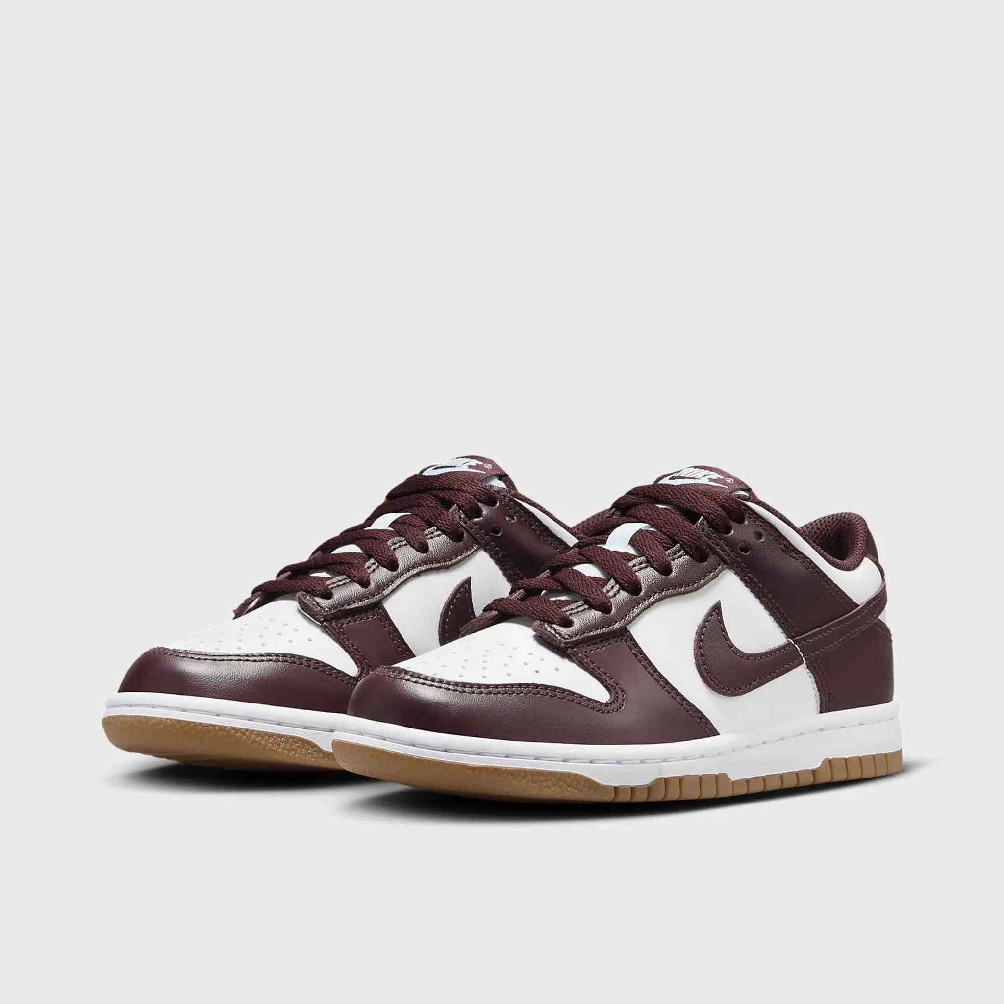 Nike Dunk Low GS White / Burgundy Crush - Gum Light Brown
