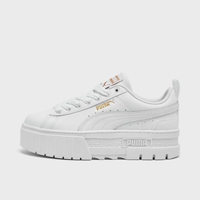 Puma Juniors' Mayze Leather Puma White / Puma Team Gold