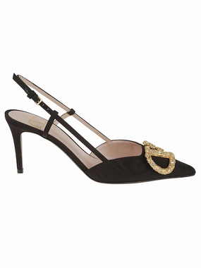 Satin Slingback Pumps