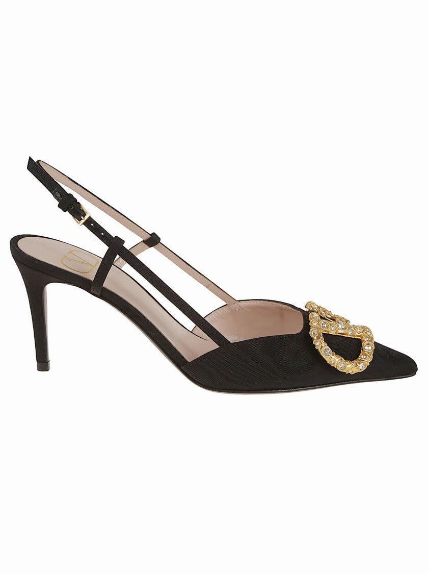 Satin Slingback Pumps